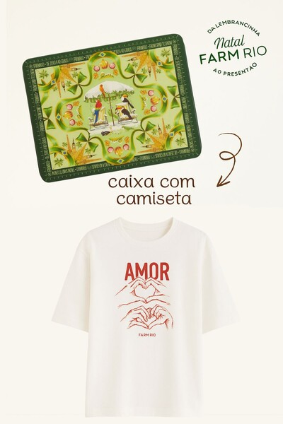FotoTshirt ampla amor edição especial com caixa de presente Farm