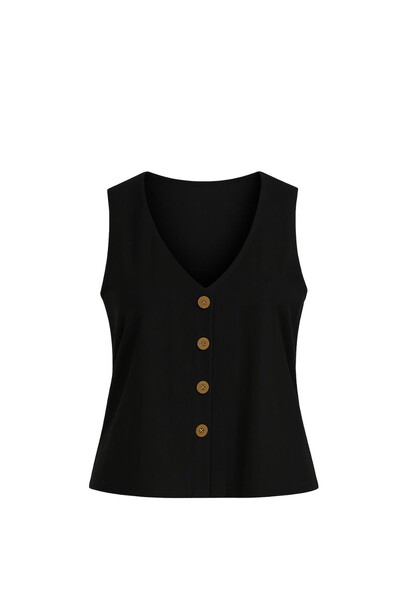 Foto Blusa colete feminina com botões frontais Kwi