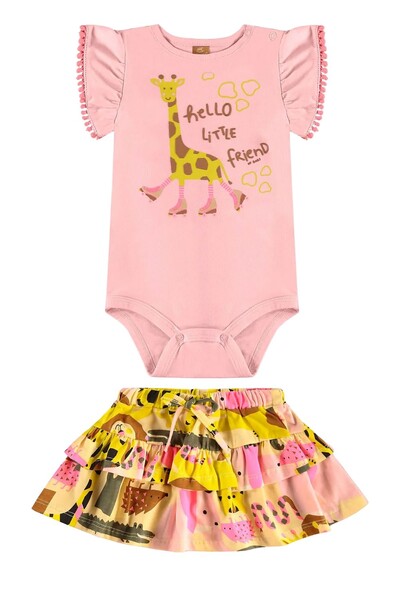 Foto Conjunto body e saia em meia malha Up Baby