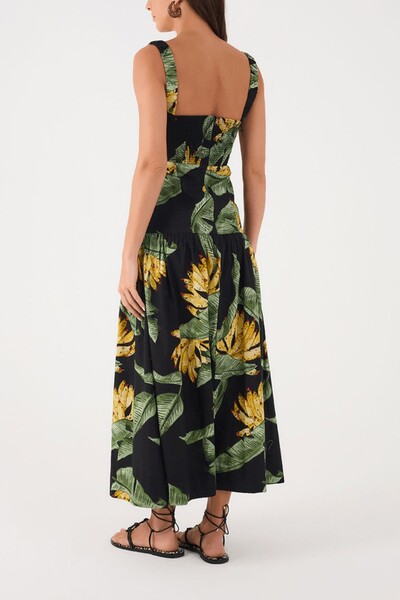FotoVestido midi tricoline estampa paraíso Dress To