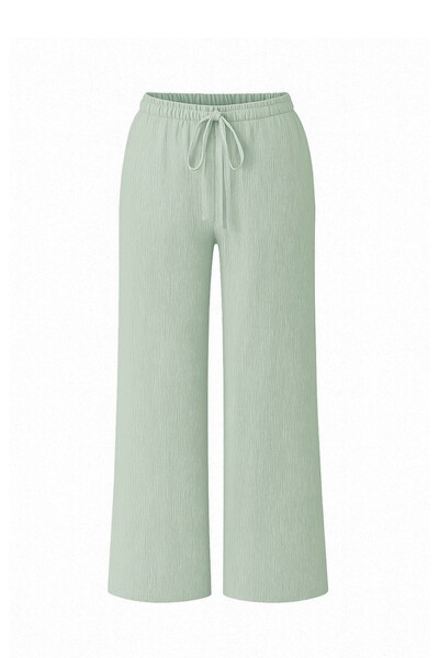 Foto Calça pantalona feminina em crepe seersucker Kwi