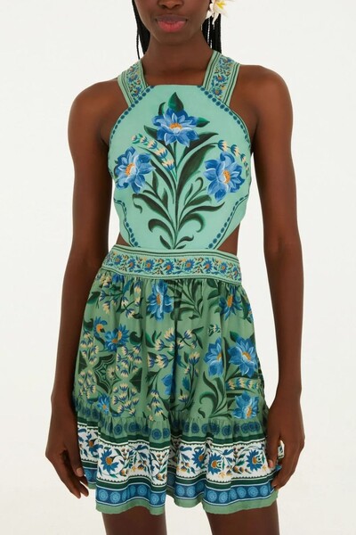 Foto Vestido curto azulejo florido Farrm