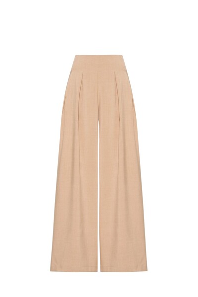 Foto Calça pantalona com pregas feminina Kwi