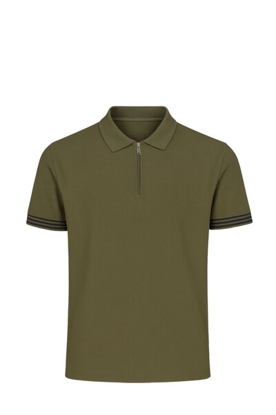 Foto Polo masculina com zíper e detalhe na manga Kwi