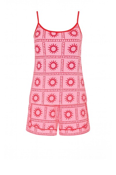 Foto Pijama feminino Short doll alça rosa Kwi