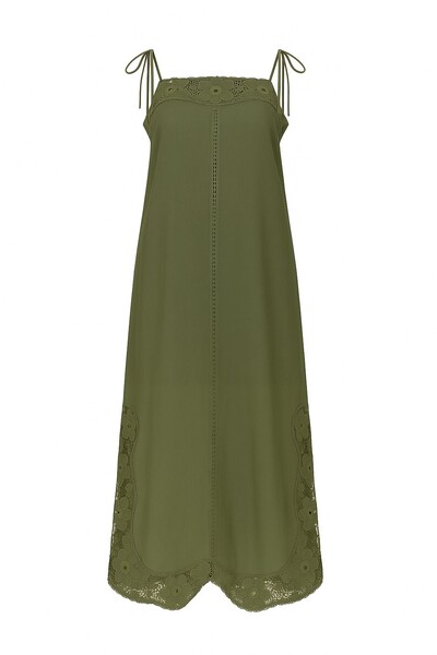 Foto Vestido alça algodão com guipir Kwi