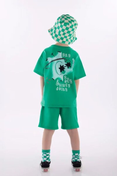 FotoConjunto camiseta manga curta e bermuda moletom Três e Já