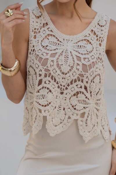 FotoBlusa crochê trevo Kwi