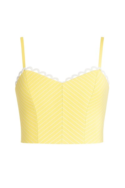 Foto Top cropped listrado com alças finas Kwi