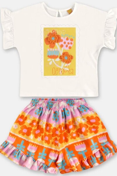 FotoConjunto blusa malha e short em malha digital Três e Já