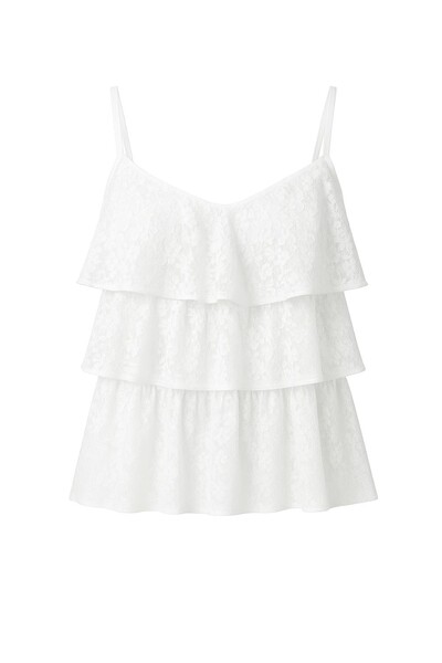 Foto Blusa alça de renda com babado Kwi