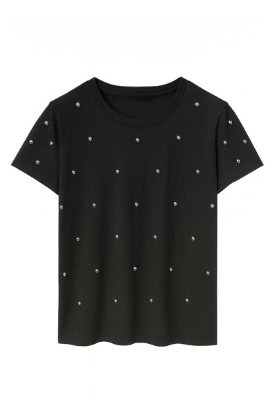 Foto Tshirt plus size com aplicações de perolas Kwi