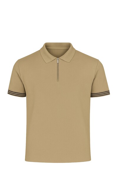 Foto Polo masculina com zíper e detalhe na manga Kwi