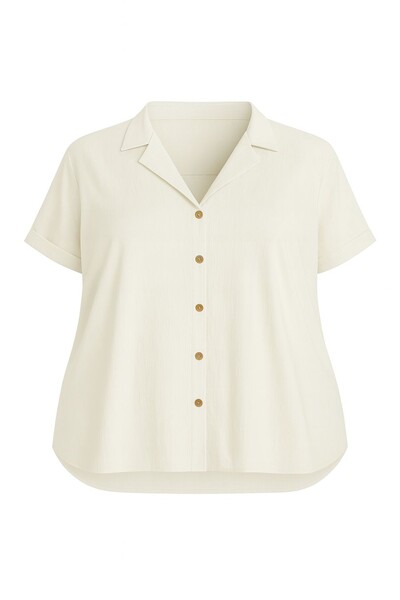 Foto Camisa feminina com botões plus size Kwi