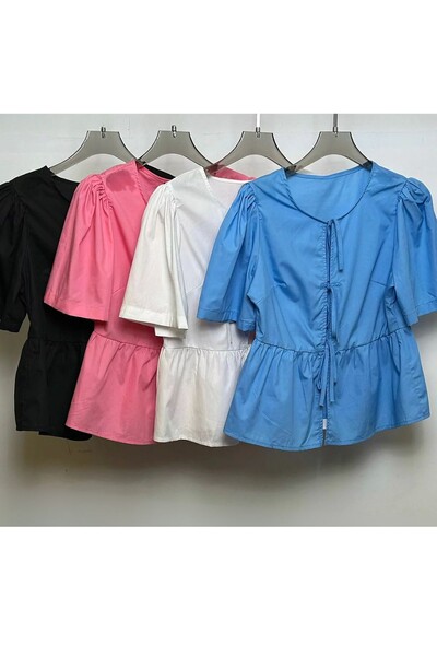 FotoBlusa feminina com amarrações Kwi