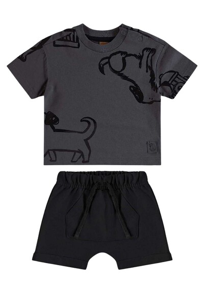 Foto Conjunto camiseta malha e bermuda moletom Up Baby