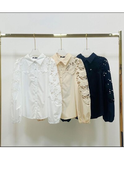 FotoCamisa feminina com renda Kwi