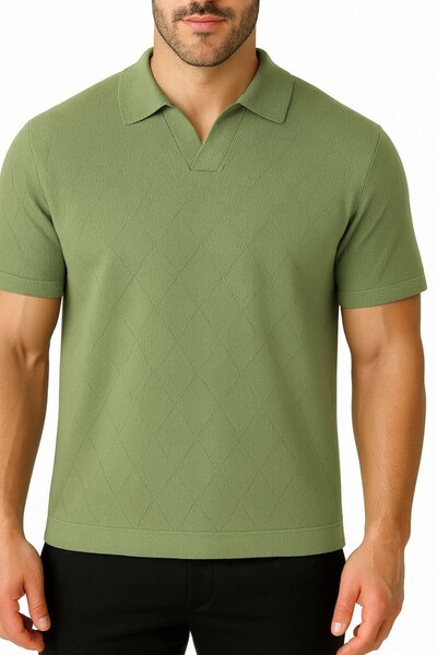 Foto Polo tricot com decote em v Kwi