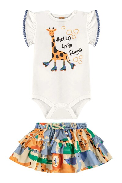 Foto Conjunto body e saia em meia malha Up Baby