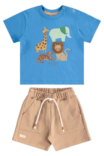 Foto Conjunto camiseta malha e bermuda moletom Up Baby