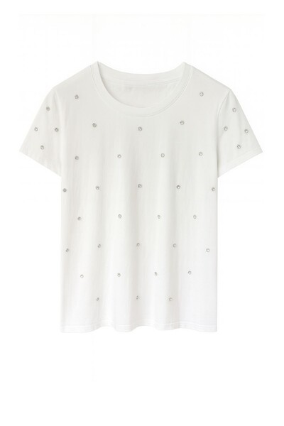 Foto Tshirt com aplicação de strass Kwi