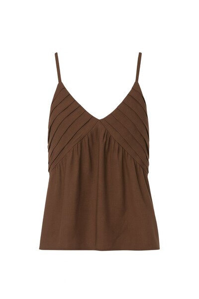 Foto Blusa feminina alça fina com pregas Kwi
