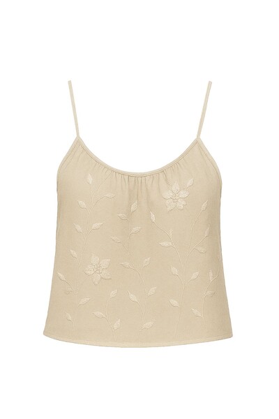 Foto Blusa de alça fina com detalhe bordado Kwi