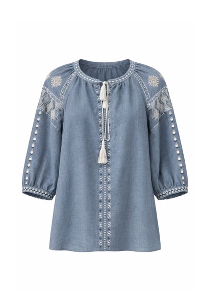 Foto Bata com bordados manga curta Kwi