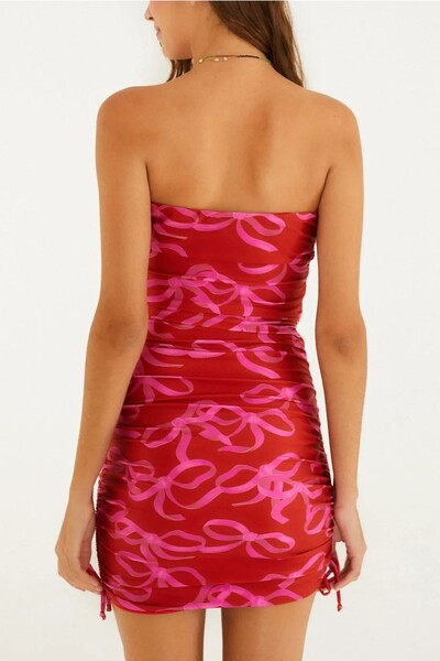 FotoVestido curto sem alça laço Farm