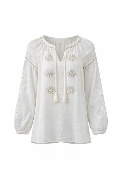 Foto Bata bordada manga longa Kwi