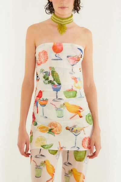 Foto Blusa sem alça tule coquetel Farm