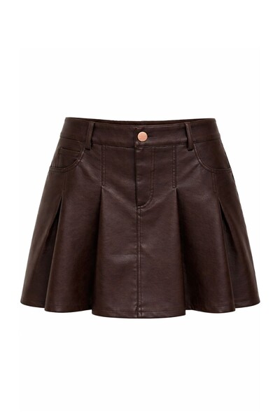 Foto Mini saia pu com pregas Kwi