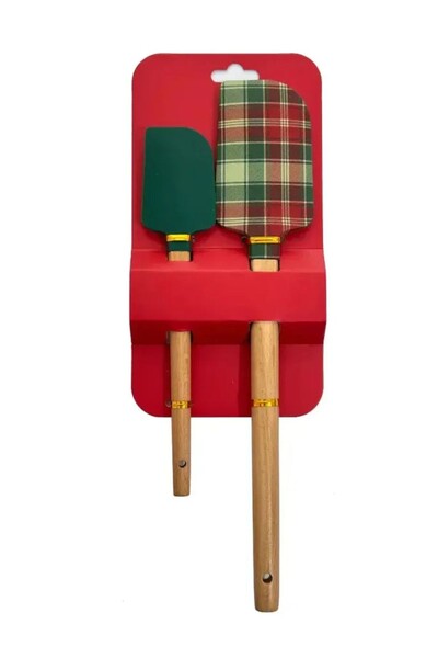 Foto Kit espátulas p/ cozinha em silicone e madeira Kwi