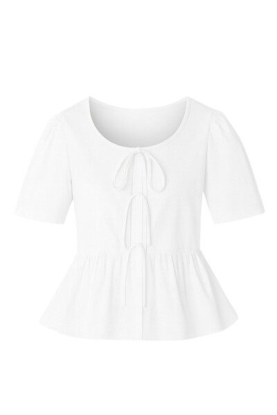 Foto Blusa feminina com amarrações Kwi