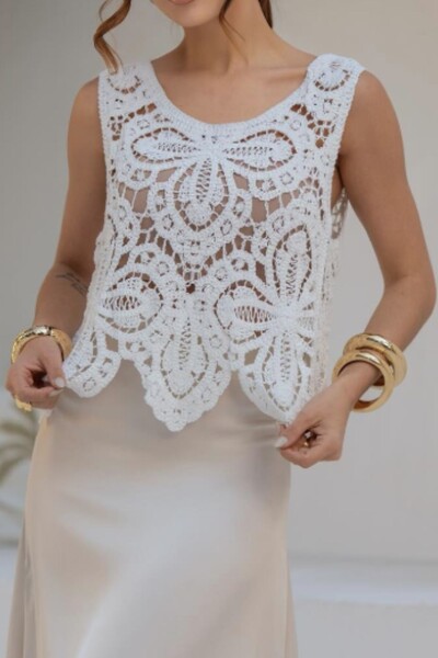 FotoBlusa crochê trevo Kwi