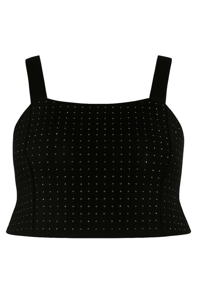 Foto Cropped em alça e pedraria plus size Kwi