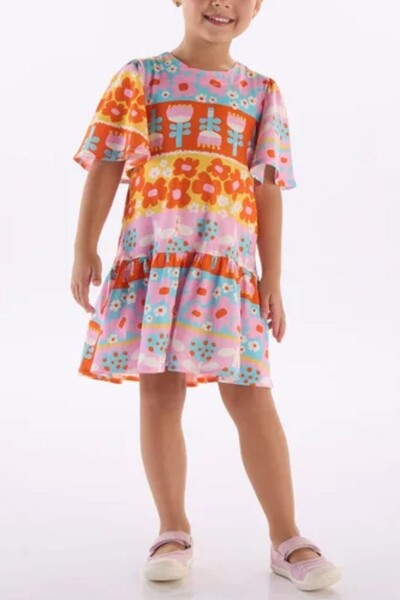 Foto Vestido manga curta em malha digital Três e Já