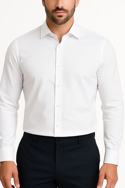 Foto Camisa social ML masculina em algodão Kwi