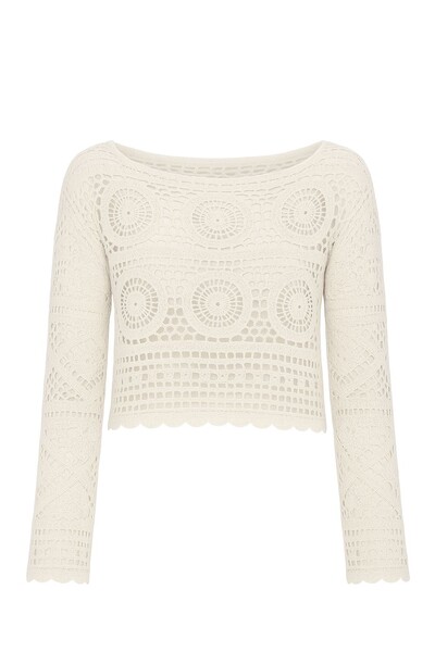 Foto Blusa crochê manga longa mandala Kwi