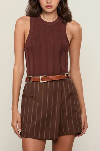 Foto Regata de tricot cropped rib Animale