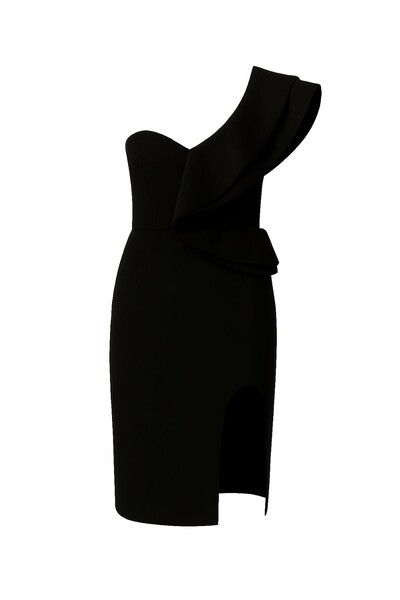 Foto Vestido curto bandage um ombro Kwi