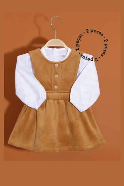 Foto Vestido salopete cotelê com bata Keko
