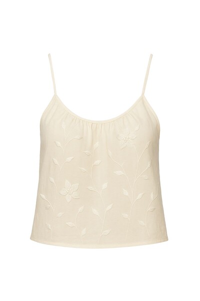 Foto Blusa de alça fina com detalhe bordado Kwi