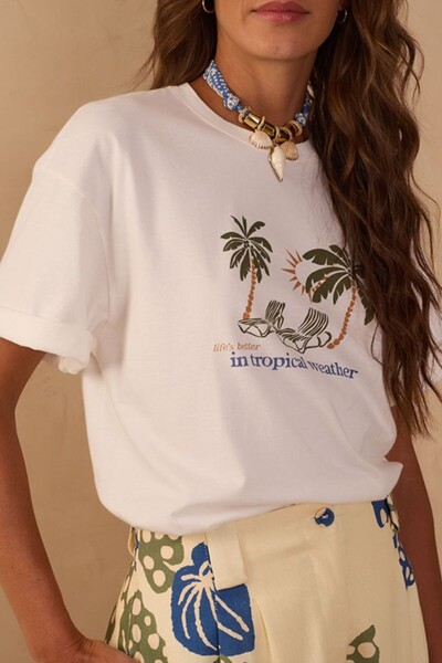 FotoT-shirt silk tropical weather Dress to