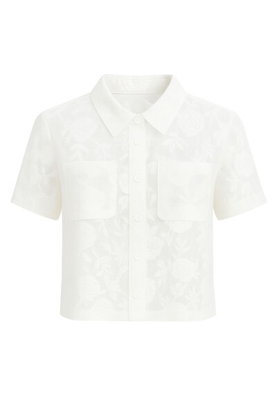 Foto Camisa em renda com bolsos Kwi