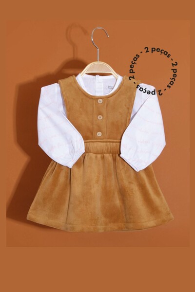 Foto Vestido salopete cotelê com bata Keko