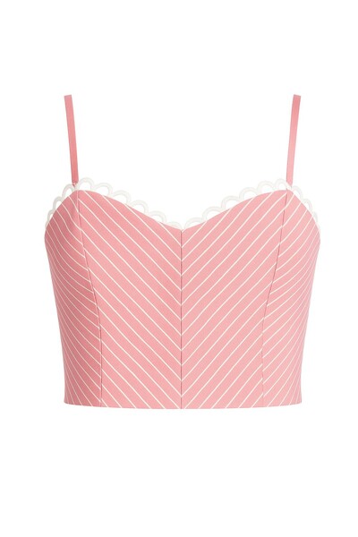 Foto Top cropped listrado com alças finas Kwi