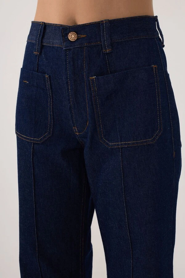 Calça jeans flare bolso Dress to