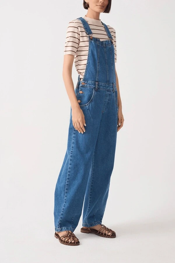 Jardineira jeans barrel confort Dress to