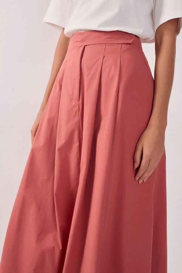 Saia midi algodão alfaiataria Dress to